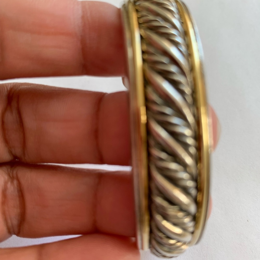 David Yurman gold and silver narrow bracelet